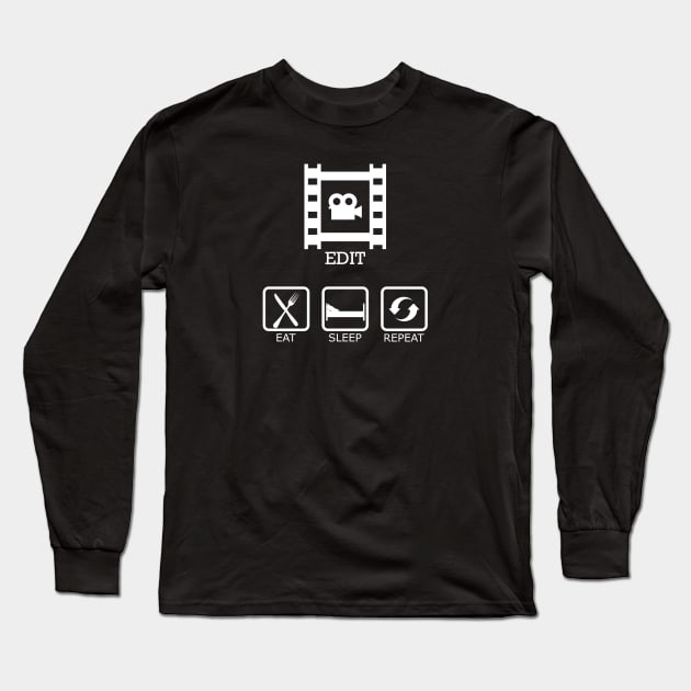 Editor - Eat sleep edit repeat Long Sleeve T-Shirt by KC Happy Shop
